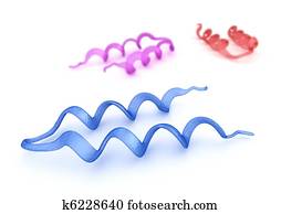 Protein 3D model over white Protein 3D model over white