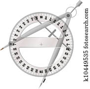 protractor and compass protractor and compass