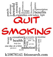 Quit Smoking Word Cloud Concept in red & black