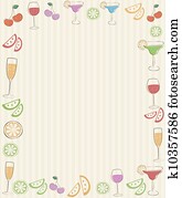 rahmen, mit, cocktails rahmen, mit, cocktails