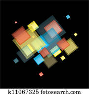 Rainbow abstract square