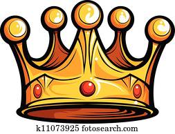 realeza, ou, reis, coroa, caricatura, vetorial, imagem