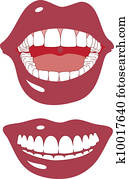 red mouth smiling, vector
