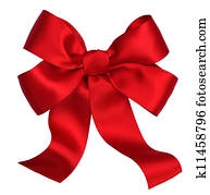 Red satin gift bow. Ribbon. Isolated on white Red satin gift bow. Ribbon. Isolated on white