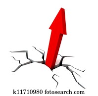 Red Upward Arrow Shows Breakthrough Red Upward Arrow Shows Breakthrough