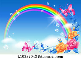 regenbogen, in, dass, himmel regenbogen, in, dass, himmel