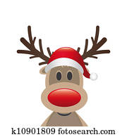 reindeer red nose santa claus hat reindeer red nose santa claus hat