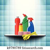 Leerer, badezimmer, mit, bilder, auf, regal Stock Foto | pe0058708