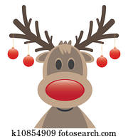 rentier, rote nase, weihnachten, kugeln rentier, rote nase, weihnachten, kugeln