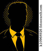 Retro Comic Business Man Silhouette