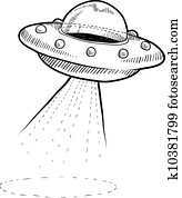 Retro flying saucer sketch Retro flying saucer sketch