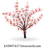 Breast cancer pink ribbon tree Clip Art | k5015846 | Fotosearch