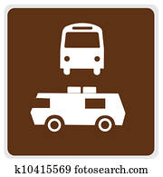 road sign - brown bus camper parking road sign - brown bus camper parking