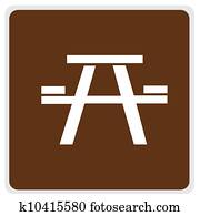 road sign - brown picnic area road sign - brown picnic area