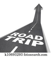 Road Trip Words on Street for Fun Adventure Vacation Road Trip Words on Street for Fun Adventure Vacation