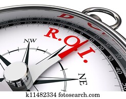 roi red word on concept compass