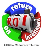 ROI Return on Investment Slot Machine Words Acronym