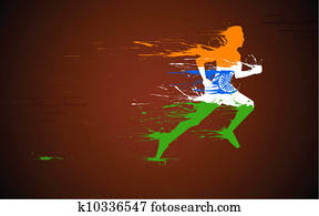 Runner in Indian Tricolor Runner in Indian Tricolor