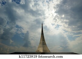 Russia, Moscow, Monument to subjugators of space.