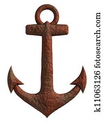 rusty anchor on a white background rusty anchor on a white background