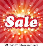 rød, udsalg plakat, hos, sunburst