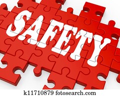 Safety Puzzle Showing Company Security Safety Puzzle Showing Company Security
