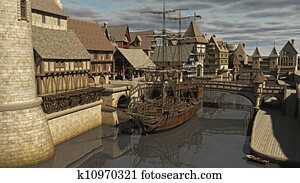 Sailing ship at the Docks Sailing ship at the Docks