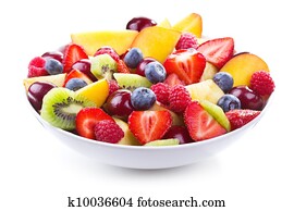 salada, com, frutas frescas, e, bagas