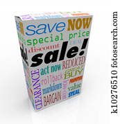 Sale Product Box Words Discount Save Money Package