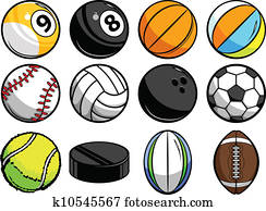 sammlung, von, vektor, sport, kugeln sammlung, von, vektor, sport, kugeln
