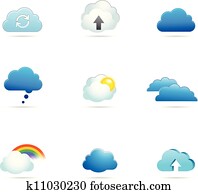 sammlung, von, wolke, vektor, heiligenbilder sammlung, von, wolke, vektor, heiligenbilder