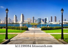 san diego, vista cidade, de, a, parque