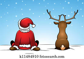 Santa and a reindeer Santa and a reindeer