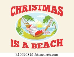 Santa Claus Father Christmas Beach Relaxing