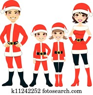 santa claus, gezin