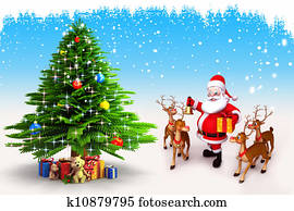 santa claus with christmas tree santa claus with christmas tree