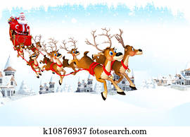 santa claus with his sleigh santa claus with his sleigh