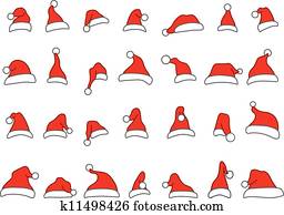 Santa hats doodles Santa hats doodles