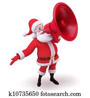 santa having loud speaker santa having loud speaker