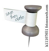 Save The Date Mteal Thumbtack