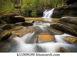 SC Waterfall Landscape Photography Blue Ridge Mountains Relaxing Nature image with peaceful flowing water