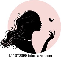 schoenheit, frau, mit, schmetterling schoenheit, frau, mit, schmetterling