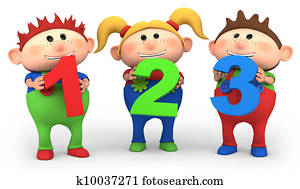 school kids with 123 numbers