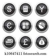 schwarz, finanz, tasten