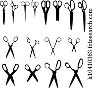 Scissors vector silhouettes Scissors vector silhouettes