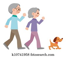 senior couple, pomalý beh