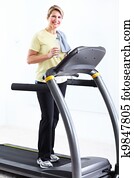 senior kvinde, gør, exercise.