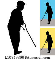 Senior Woman With Cane