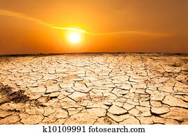 sequía, tierra, y, tiempo caliente