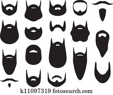 Set of beard silhouettes Set of beard silhouettes